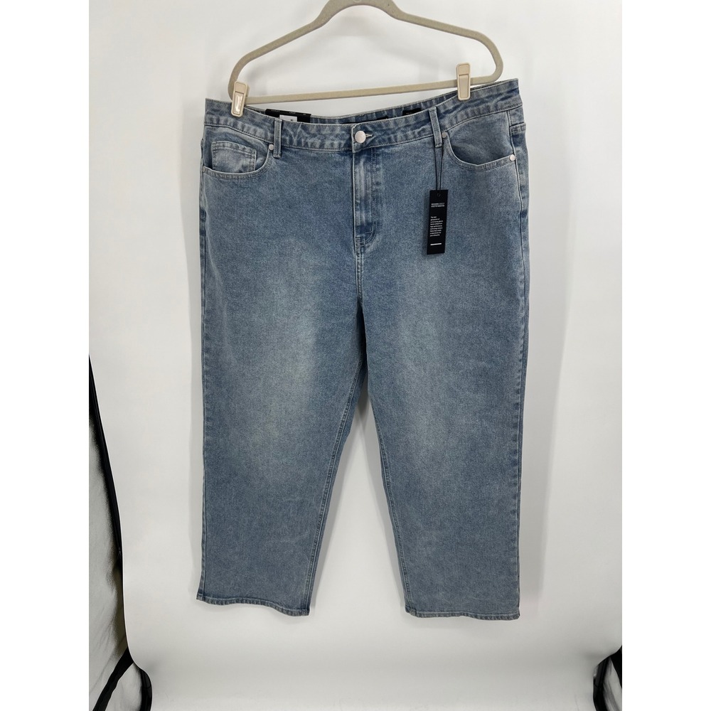 City Chic Harley Mid Rise Crop Jeans Light Wash Plus Size 22 NWT